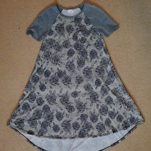 LuLaRoe Carly dress XXSmall Grey with roses